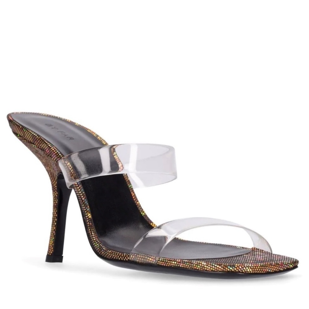 New By Far Clara PVC Iridescent Heeled 95mm Sandals